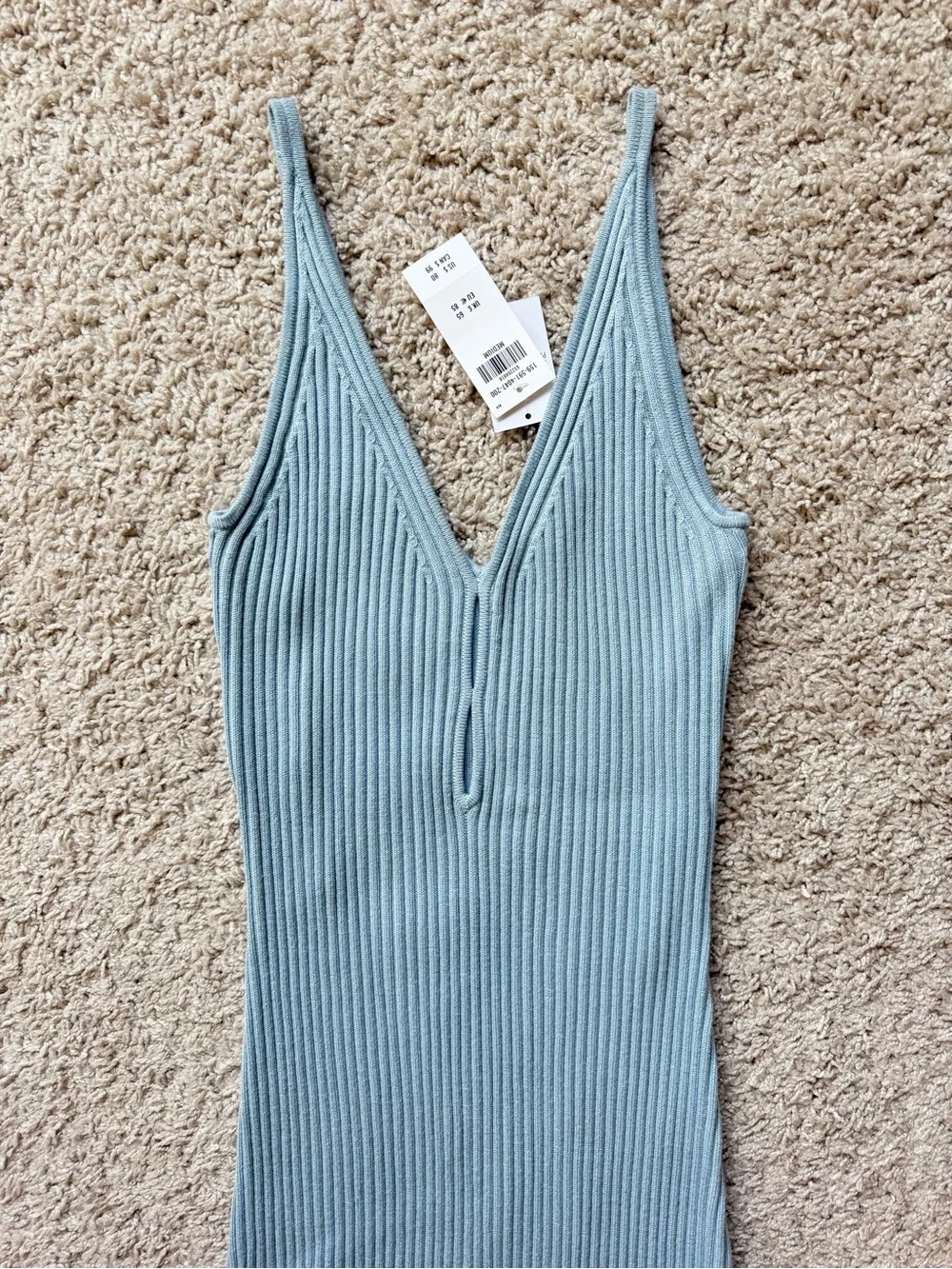 Abercrombie & Fitch Blue Ribbed Knit Sweater Dress NWT Medium